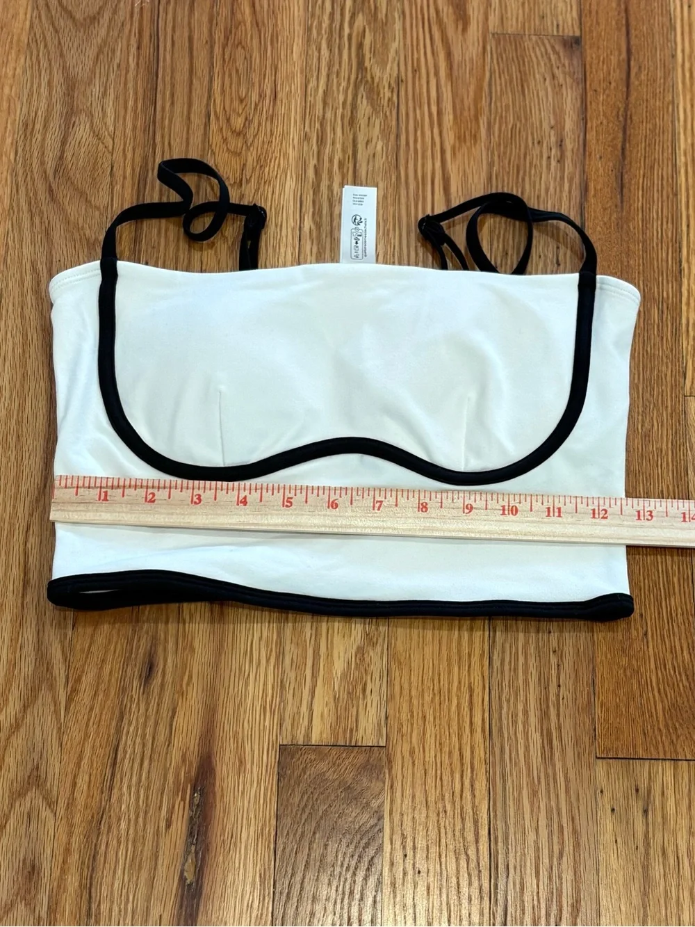Alo white Crop Bustier Top with Black Trim with matching skirt